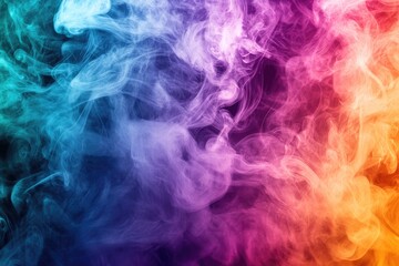 Colorful smoke swirls on a dark background