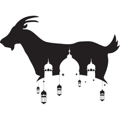 Eid Al-Adha Sacrificial Animals Silhouette