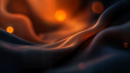 Luxurious Warm Flowing Fabric in Soft Light

