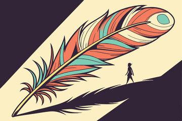 Obraz premium 113 abstract colorful feather, iridescent, vibrant, detailed texture, dramatic lighting, dramatic shadows, dark background, high contrast, sharp focus, macro shot