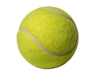 Close-up of a Yellow Tennis Ball Isolated on transparent background cutout, PNG file, Cutout file