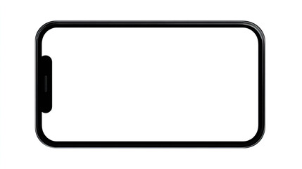 Smartphone Black Outline Vector Graphic Blank Screen Mobile Phone Illustration Simple Cellphone Icon For App Design And Website Mockups
