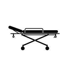 Vector illustration of a black and white medical stretcher for emergency medical care