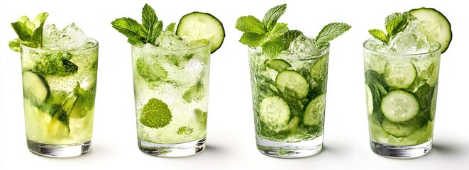 Obraz premium Refreshing Cucumber Mint Cocktails