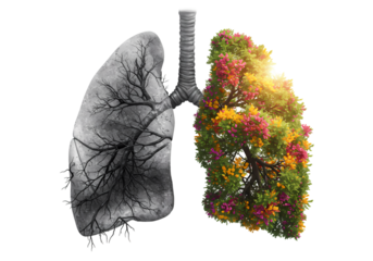 Lung Health Clean vs Polluted Lungs  Air Pollution  Respiratory Diseases on Transparent background