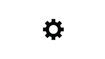 Minimal Gear Vector Icon Flat Design Cogwheel Graphic Machinery Symbol Round Process Illustration Mechanism Element Turning Force Interlock Representation
