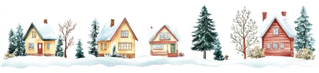 Cozy Winter Village Scene