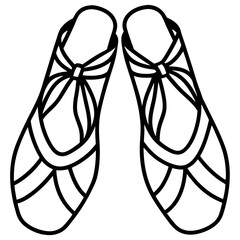 Ballet Slippers Silhouette Vector on White © Monir