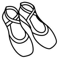 Ballet Slippers Silhouette Vector on White © Monir