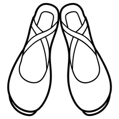 Ballet Slippers Silhouette Vector on White © Monir