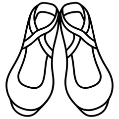 Ballet Slippers Silhouette Vector on White © Monir