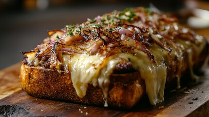 Golden Brown Toasted Sourdough Layer with Crispy Toppings