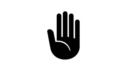 Fototapeta premium Minimalist Raised Hand Vector Graphic Simple Line Art Gesture Illustration Empowerment Concept Human Hand Silhouette Clean Design Graphic Resource 