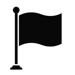 Black flag icon simple silhouette showing symbol of protest or rebellion on white background