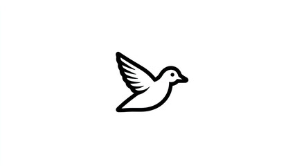 Fototapeta premium Simple Line Art Flying Duck Logo Vintage Style Graphic Design Minimalist Bird Icon Retro Illustration Elegant Waterfowl Symbol Unique Company Branding Creative Animal Emblem 