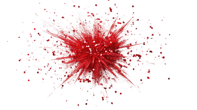 red glitter splashing