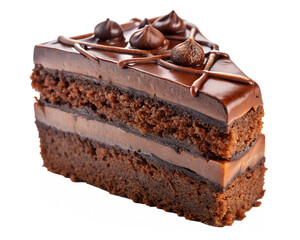 chocolate cake  isolated on white background.  PNG Transparent file type with High Definition  Quality