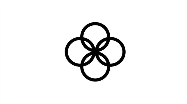 Simple Logo Stencil Bold Monoline Vesica Piscis Design Geometric Shape Graphic Icon Minimalist Symbol Creative Brand Identity Artistic Element Modern Logo Template
