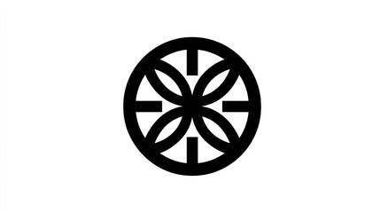 Simple ZEN Logo Stencil Bold Monoline Balance Ornament Spiritual Icon Minimalist Design Oriental Symbol Harmony Graphic Meditation Clipart Peaceful Wellbeing Art
