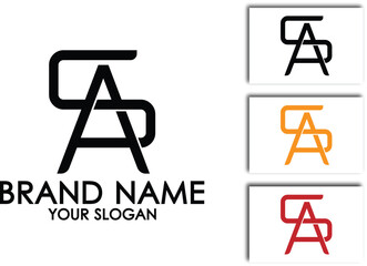 SA, AS Alphabet letter Logo Design - Vector