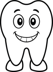 tooth cartoon character isolated silhouette
