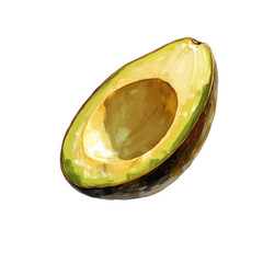 avocado halve isolated on white background