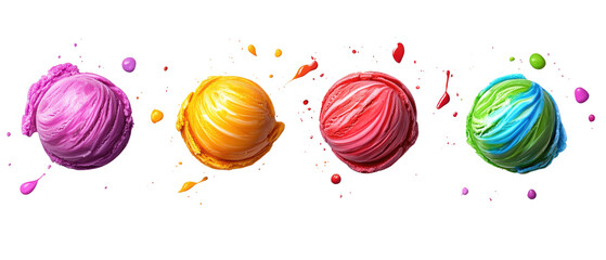 collection of colorful ice cream scoops