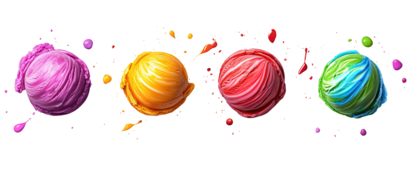 collection of colorful ice cream scoops