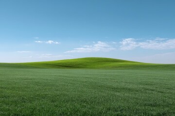 Obraz premium Serene Green Hill Landscape: A Peaceful Pastoral Scene
