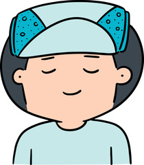 Illustration of man use cold pack
