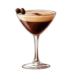espresso martini cocktail on white surface