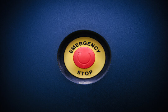 Big red emergency stop button