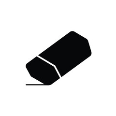 Black and white silhouette of an eraser illustrating correction and removing mistakes