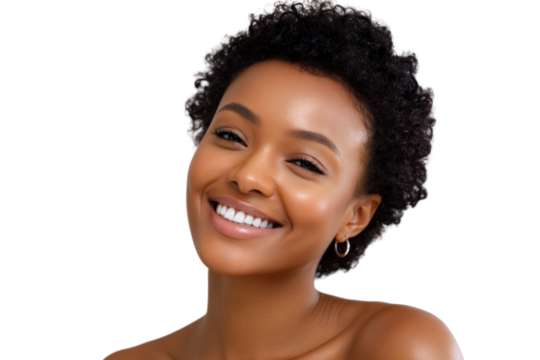 Radiant Beauty: A captivating image of a woman, her luminous skin and radiant smile embodying pure joy and natural beauty, her captivating gaze drawing you into a world of warmth and happiness.