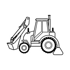 bulldozer vector line art icon illustration