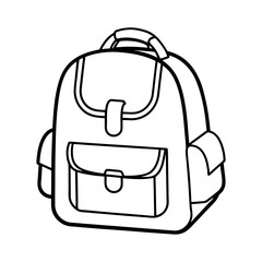 School bag vector line art icon illustration