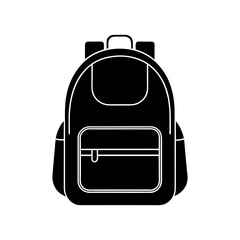School bag icon vector art silhouette