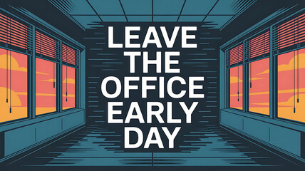Minimalist typography design of "Leave the office Early day"