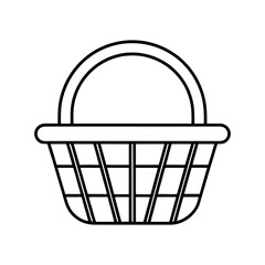 shopping basket icon vector line art illustration