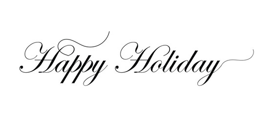 hand drawn happy holidays text icon, lettering and writing text vector on white background.