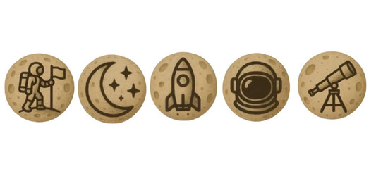 Astronauts silhouette, Collection of astrology,Moon shuttle design,Space rockets and astronaut vector 