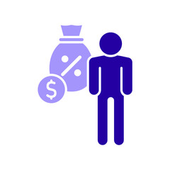 Icon a debtor, isolated against a clean background.