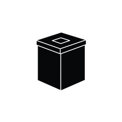 Isometric view of a black box with a square opening suitable for various design projects