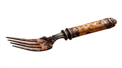 Obraz premium Vintage Rusted Fork Antique Kitchen Utensil with Rustic Charm