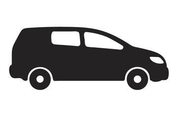 Minivan Silhouette Illustration, Family Vehicle Outline, Compact Van Graphic