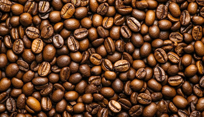 Obraz premium Many roasted coffee beans on white background