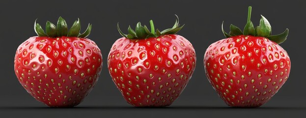 Three Vibrant Strawberries (1)