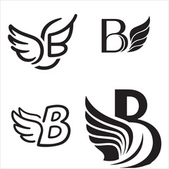 Four logo vector  variations featuring the letter 