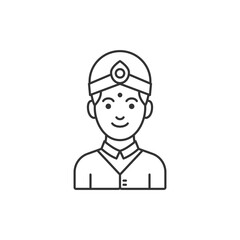 Indian man icon icon. Male character symbol modern, simple, vector, icon for website design, mobile app, ui. Vector Illustration