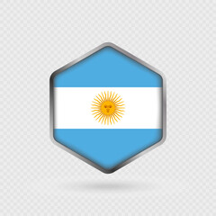 Argentina flag icon in hexagon shape.
